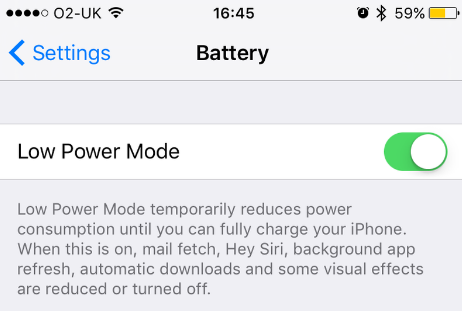 Lower power mode